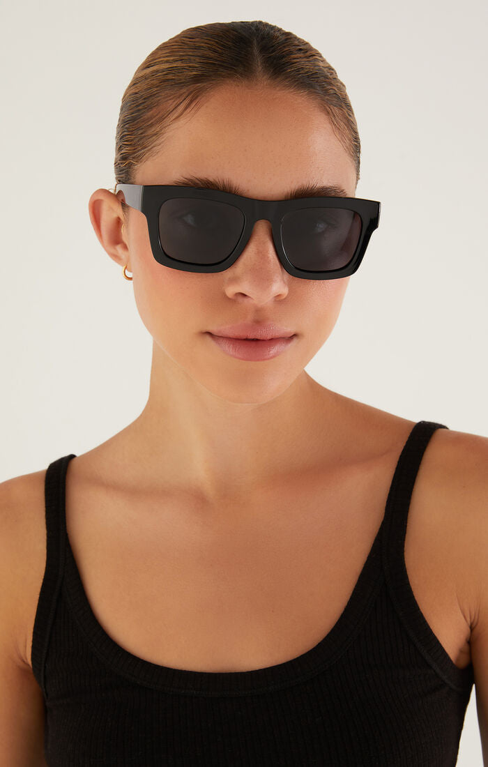 Laylow Polished Black + Grey Sunglasses | Z Supply