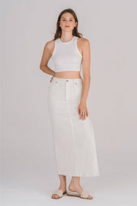Coastal Breeze Side Slit Midi Skirt