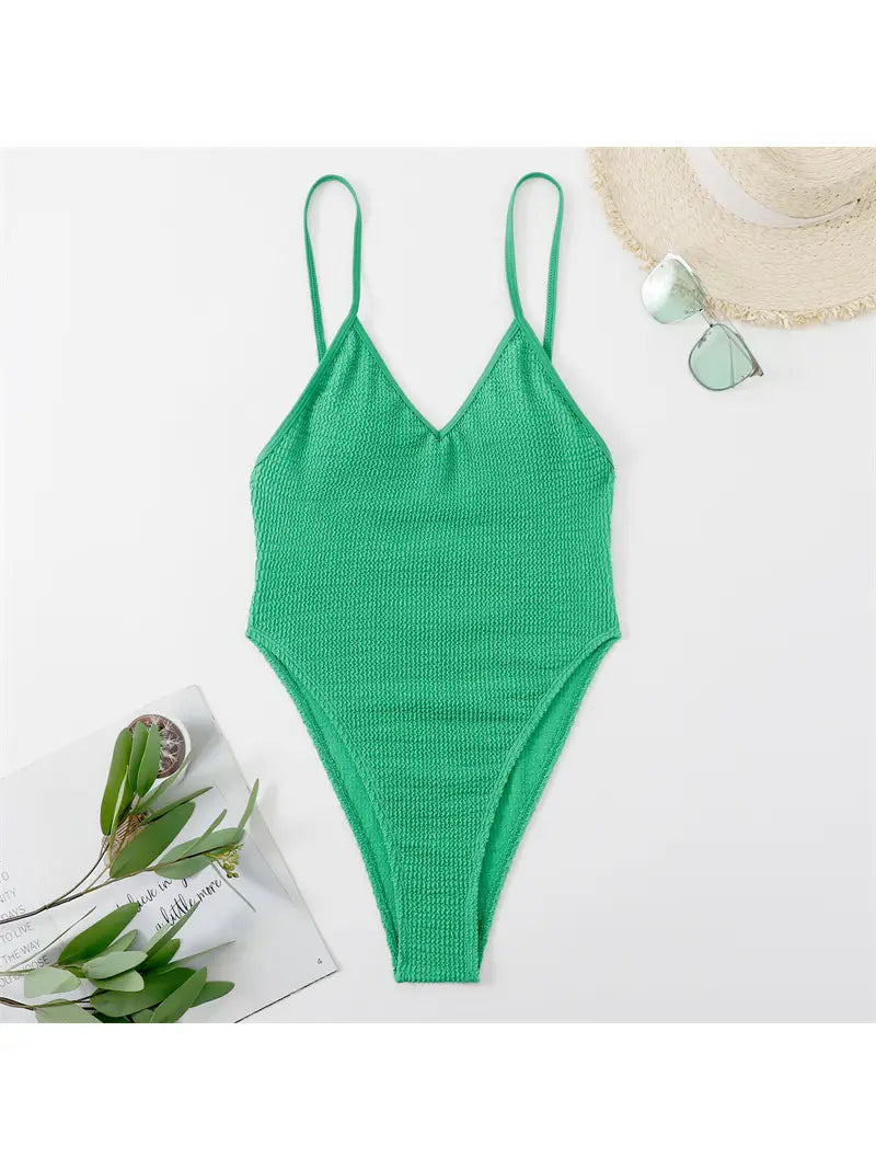 Lindsey Solid Color One Piece Swimwear