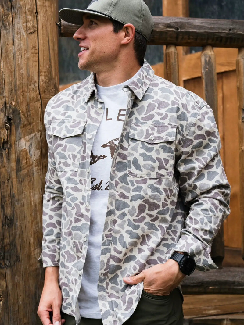 Cotton Twill Button Up - Classic Deer Camo