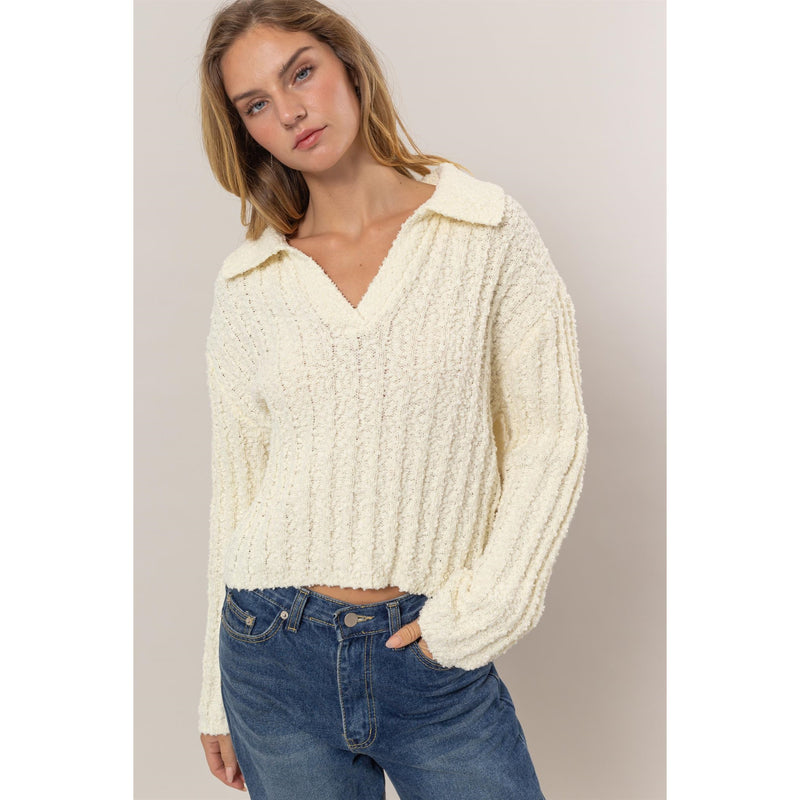 Swift Boucle Collared Sweater