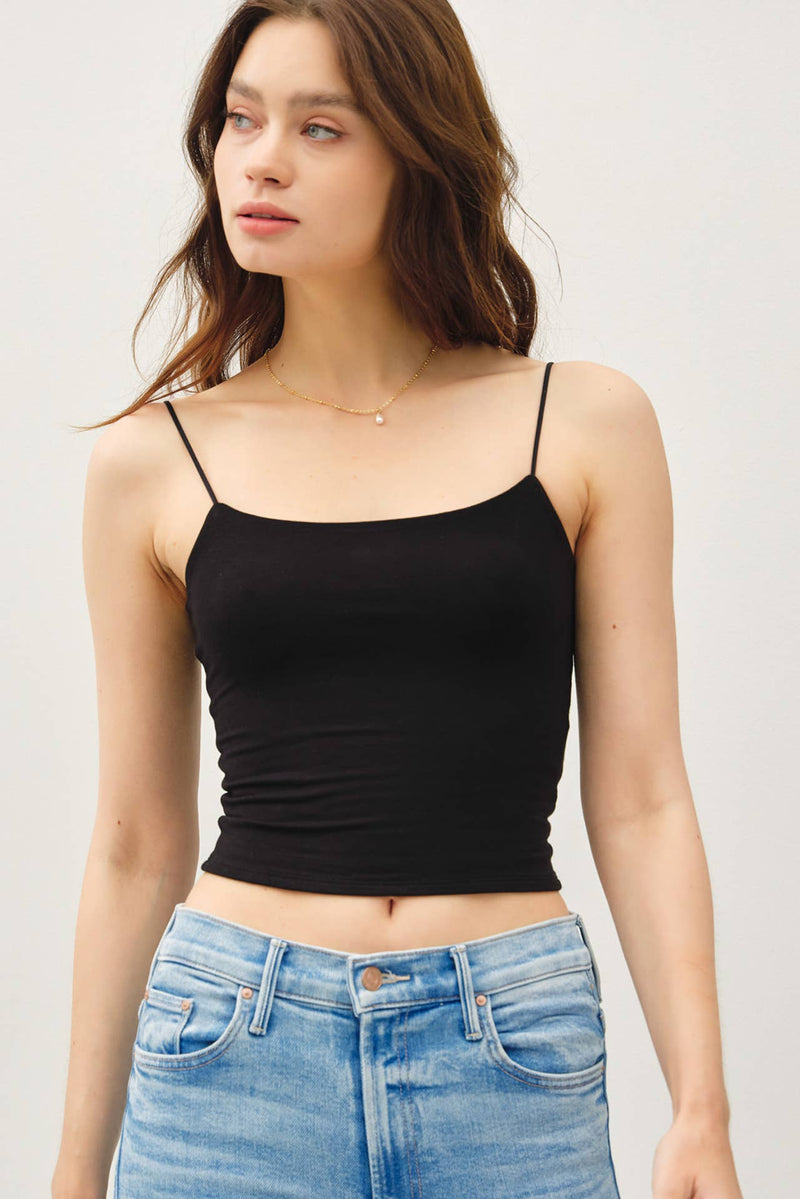 Cropped Comfort Spaghetti Tank