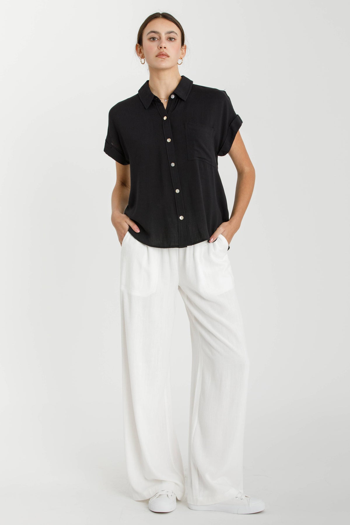 Classic Roll-Cuff Button-Down Shirt