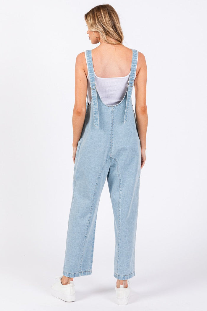 High Rolling Jumpsuit, pockets, comfy, two in one, denim, sleeveless