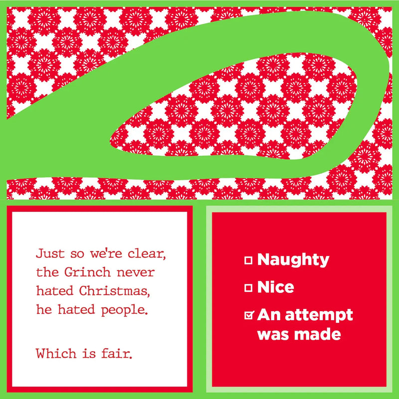 Funny Napkins, grinch naughty or nice holiday event gathering cocktail party