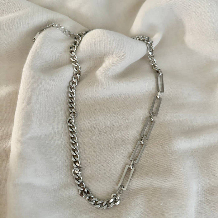 Mixed Chain in Silver Necklace