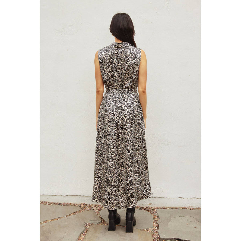 Cheetah Sleeveless Longline Shirt Dress