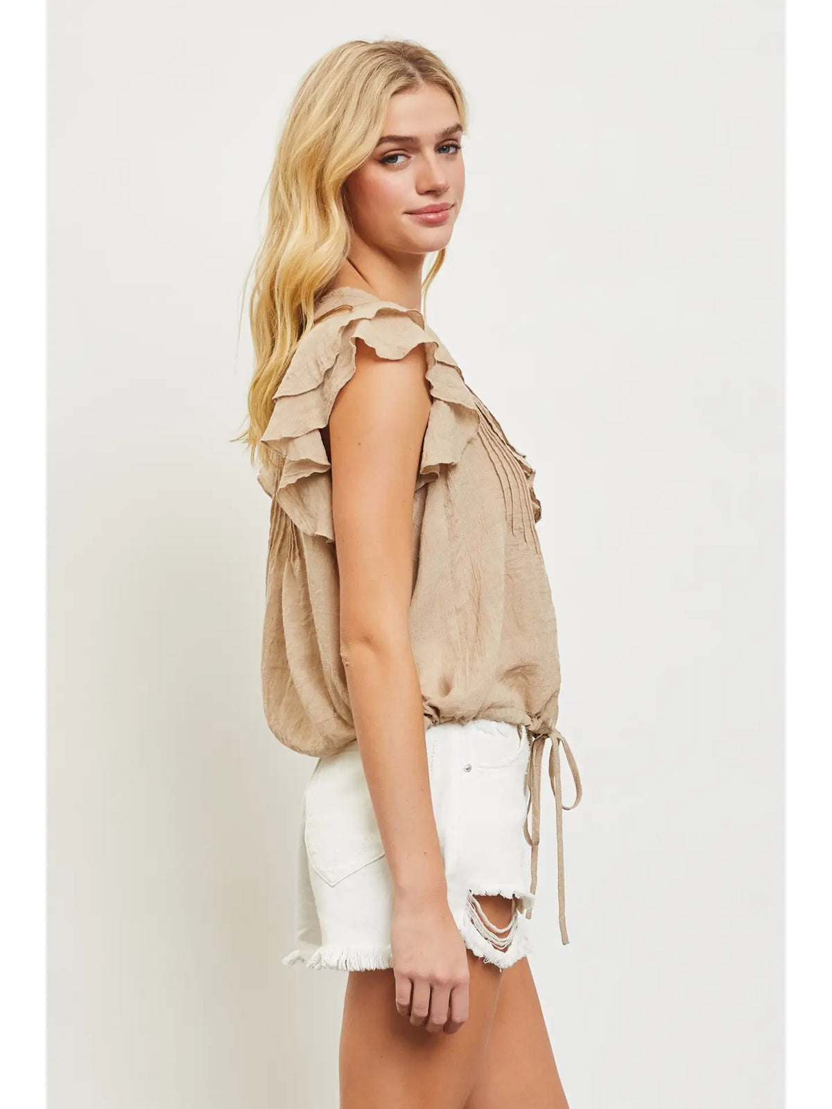 Sierra |V-Neck Ruffle Top