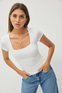 Essential Square Neck Knit Tee