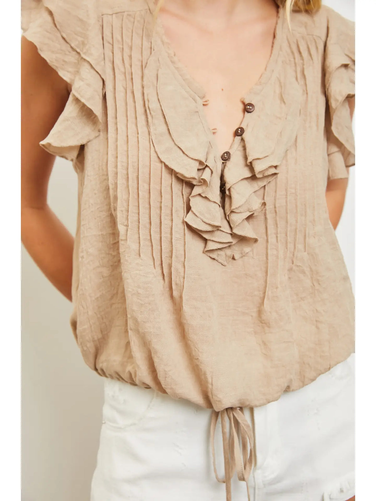 Sierra |V-Neck Ruffle Top