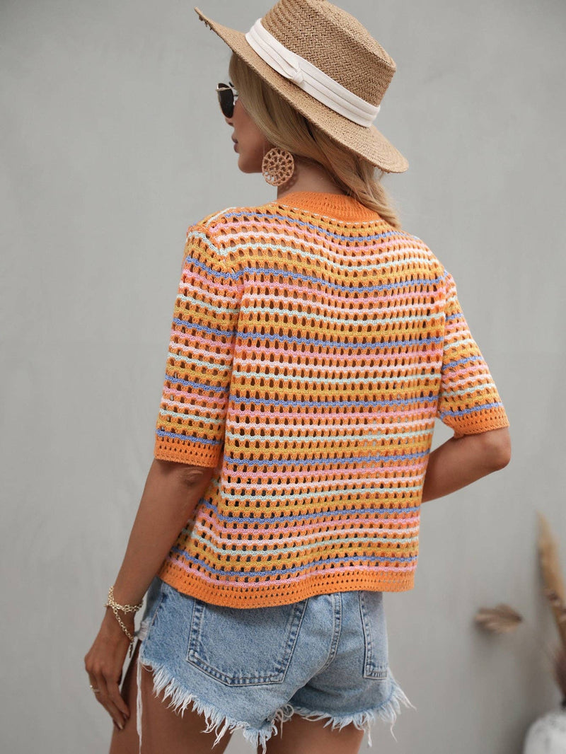 Sunset Breeze Knit Blouse