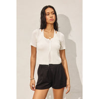 Double Layer Open Knit Top