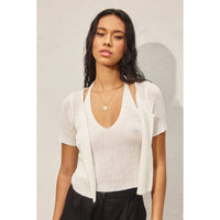 Double Layer Open Knit Top