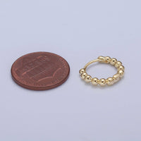 Golden Bubble - 14K Beaded Huggie Hoops