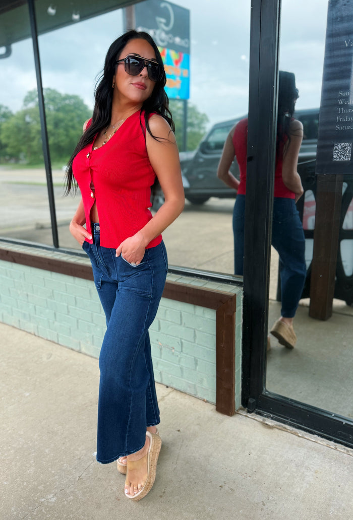 Denise Fiery Red Sweater