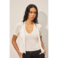 Double Layer Open Knit Top