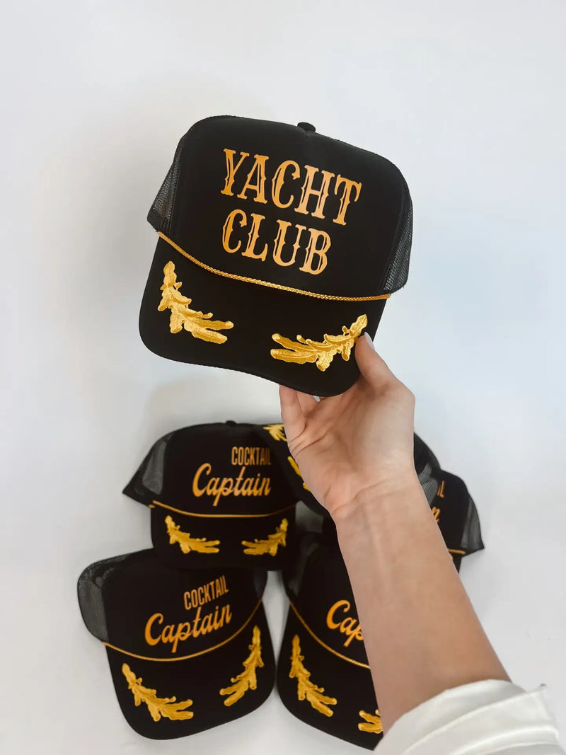 Yacht Club Captain Trucker Hat Social Statement