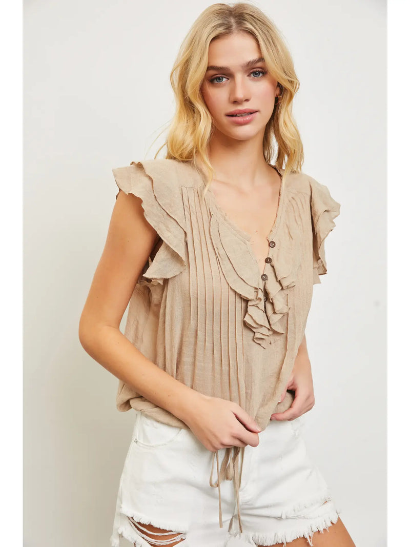 Sierra |V-Neck Ruffle Top