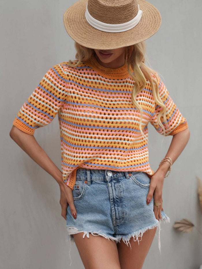 Sunset Breeze Knit Blouse
