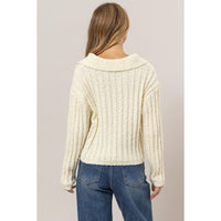 Swift Boucle Collared Sweater