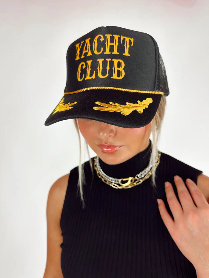 Yacht Club Captain Trucker Hat Social Statement 