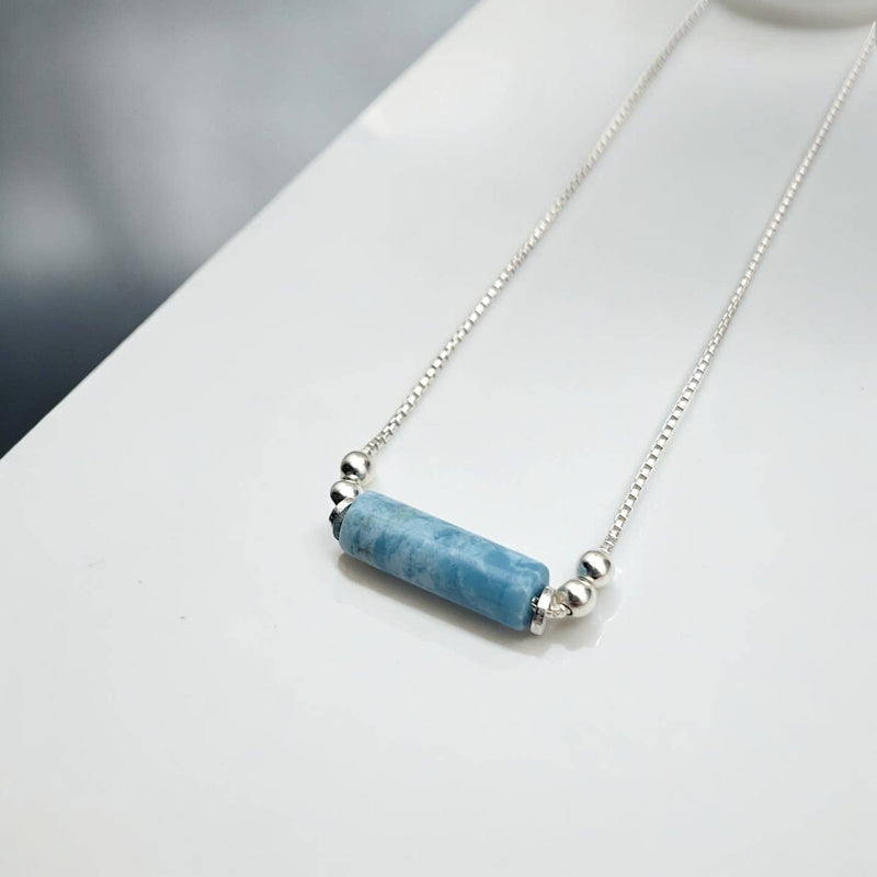 Adjustable Sterling Silver Bar Necklace + Assorted Colors