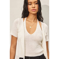 Double Layer Open Knit Top