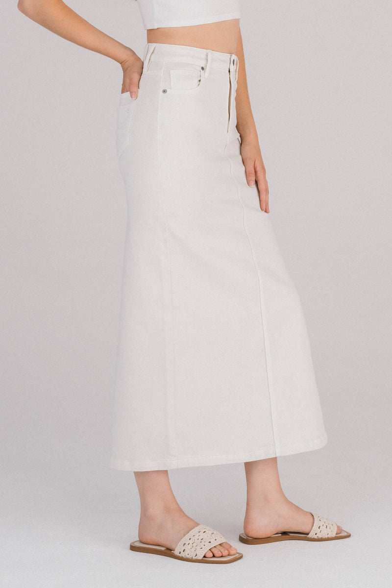 Coastal Breeze Side Slit Midi Skirt