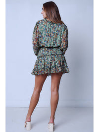 Flower Print Long Sleeve Dress