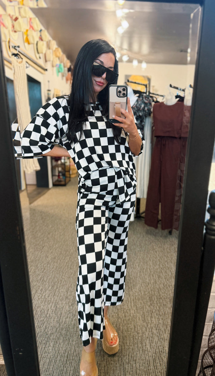 Checkmate Ribbed Two-Piece Set