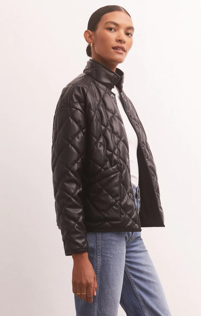 Heritage Faux Leather Jacket Black | Z Supply