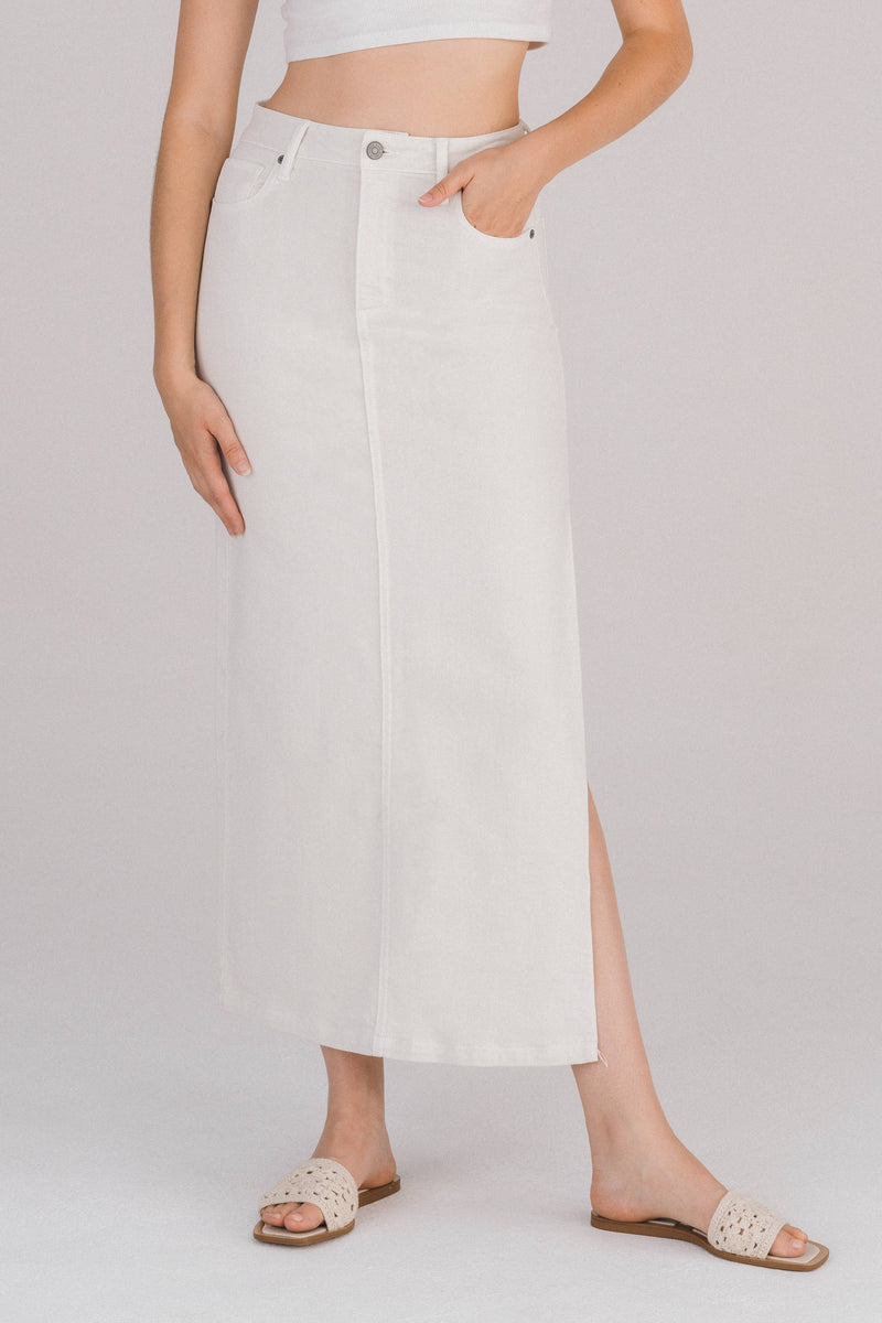Coastal Breeze Side Slit Midi Skirt