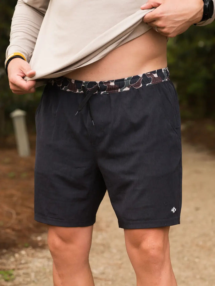 Athletic Shorts - Heather Black (Throwback Camo Liner)