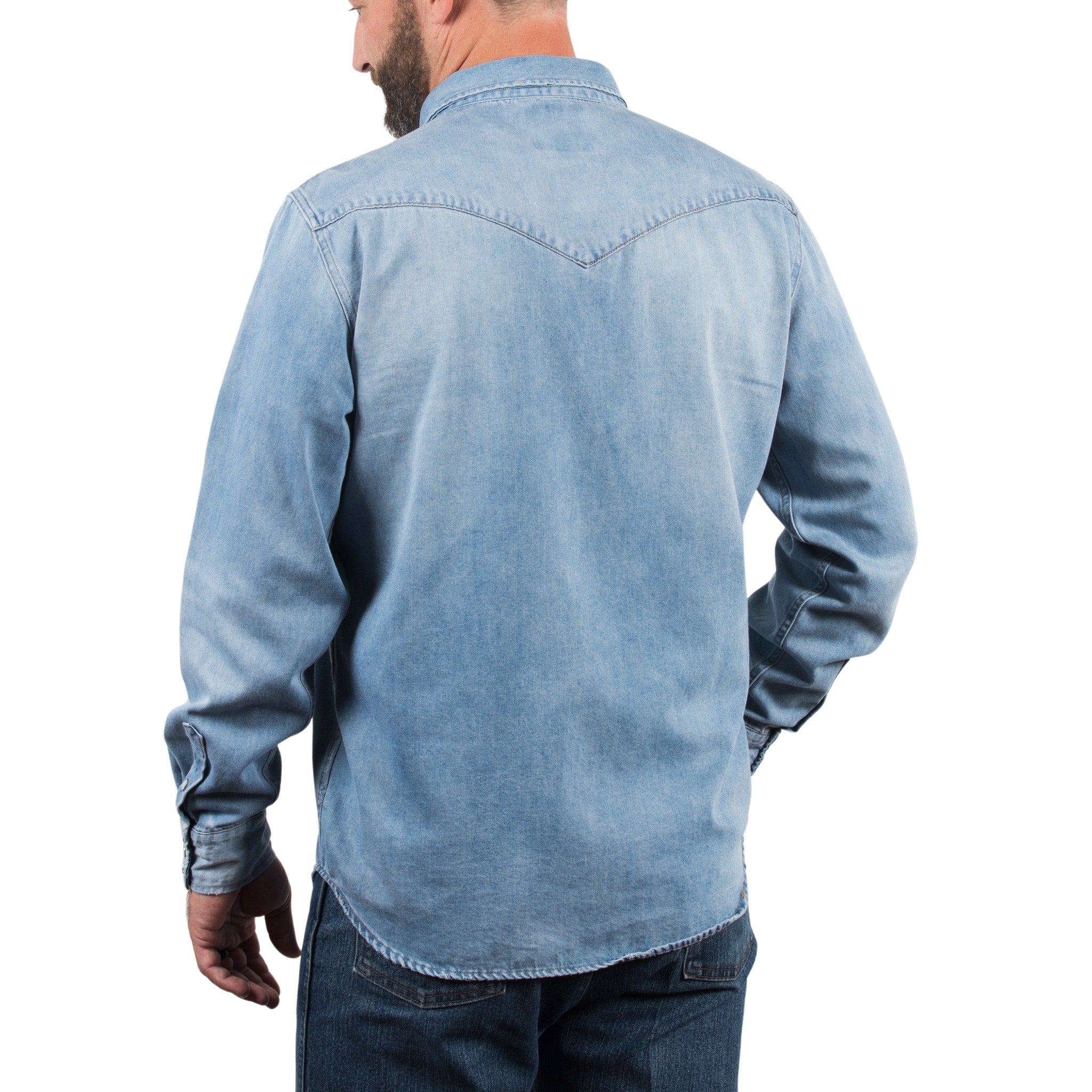 Saints & Hearts Button Front Blue Denim Shirt - Sizes Small - Large