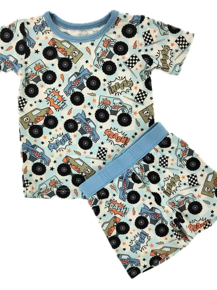 Crash Monster Trucks Bamboo Shorts Set