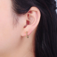 Golden Bubble - 14K Beaded Huggie Hoops