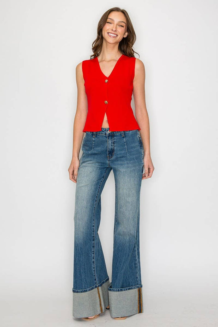 Denise Fiery Red Sweater