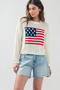 Stars & Stripes Crochet Sweater