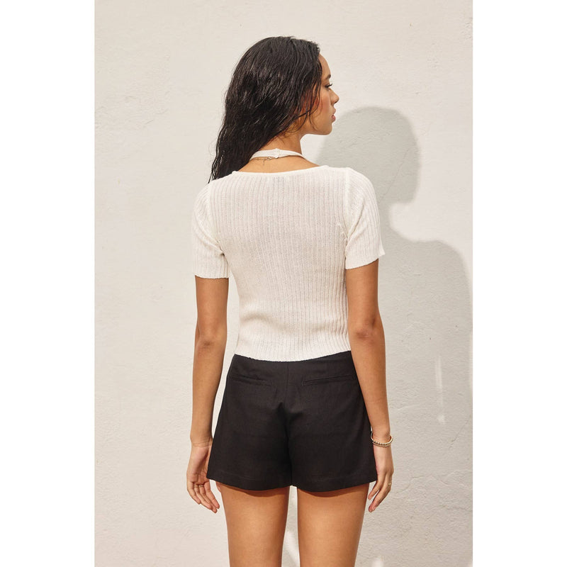 Double Layer Open Knit Top