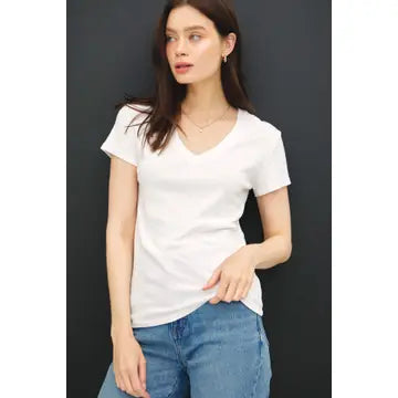 Vicky | Classic V-Neck Short Sleeve Slim T-Shirt