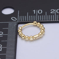 Golden Bubble - 14K Beaded Huggie Hoops