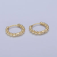Golden Bubble - 14K Beaded Huggie Hoops