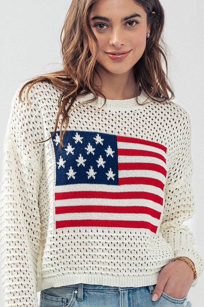 Stars & Stripes Crochet Sweater