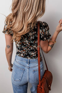 Flirty Flora Puff Sleeve Bodysuit