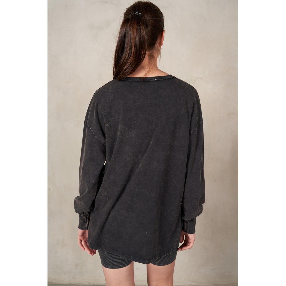 Crew Neck High-Low Hem