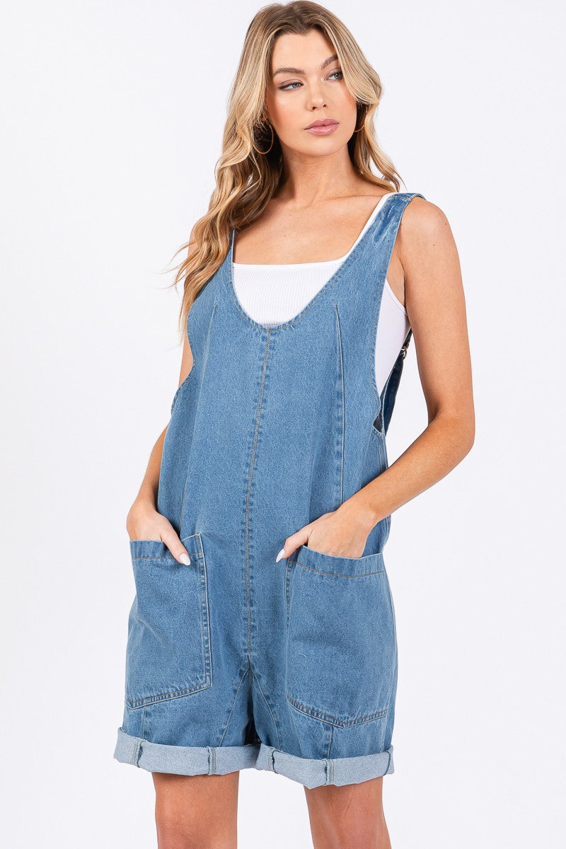 High Rolling  Overall Romper