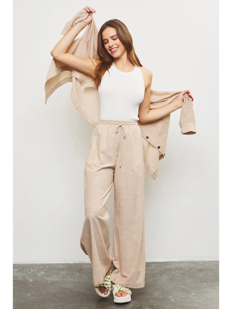 Sky |Wide Leg Striped Pants