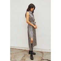 Cheetah Sleeveless Longline Shirt Dress