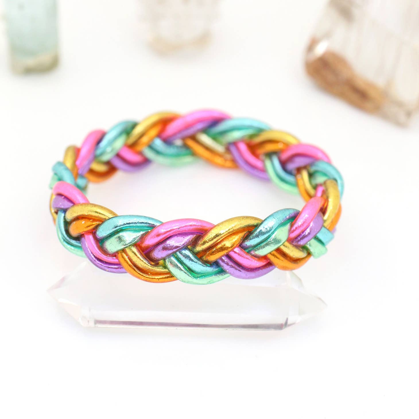 ALLYES Twist Buddhist Rush Stacked Bracelet For Women Glitter Silicone  Filled Jelly Bangle Men's Braided Temple Bracelets - AliExpress