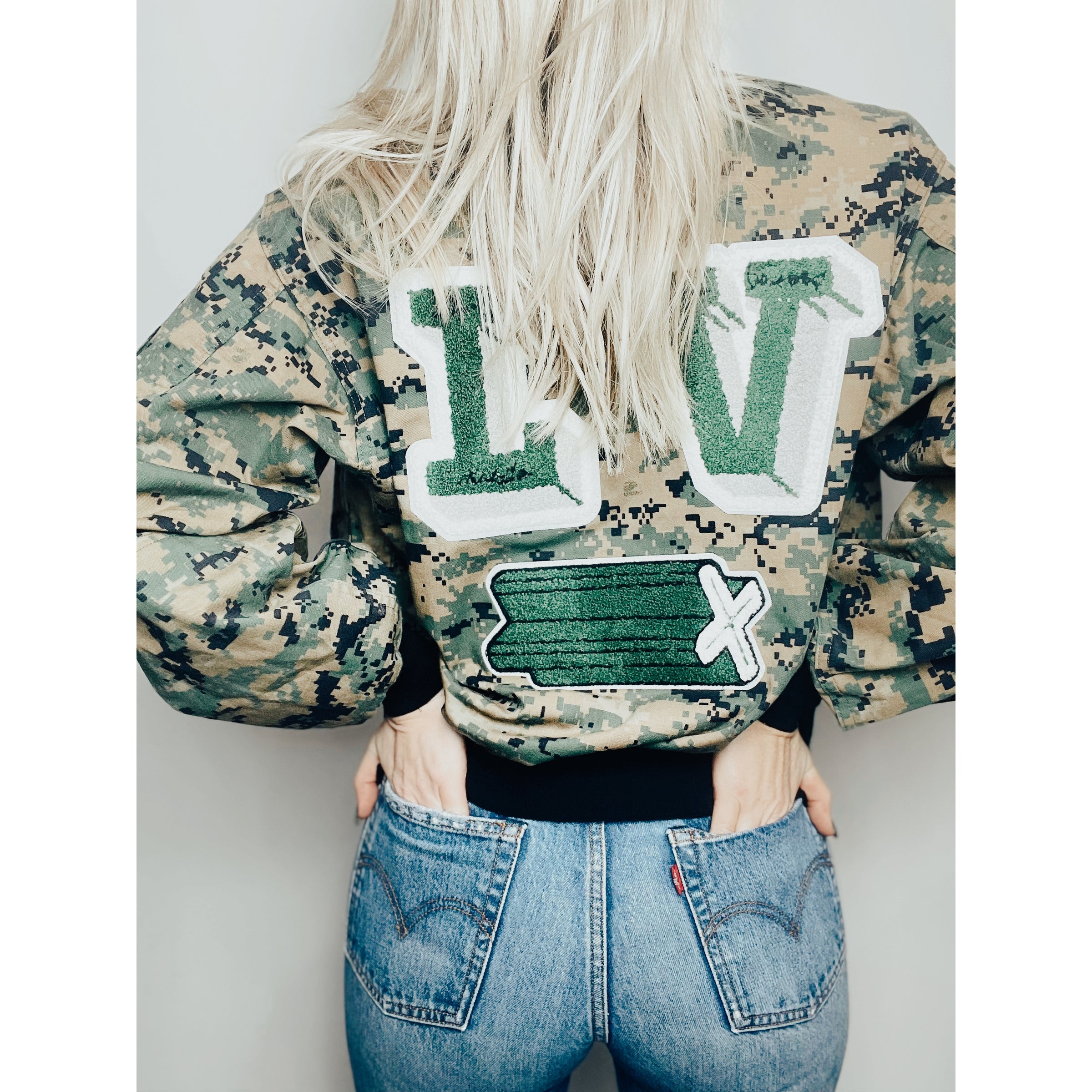 Designer Inspired LV Varsity Vintage Camp Jacket – Vanilla Fringe Boutique